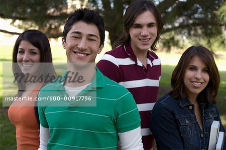 Portrait of Group of Teenagers in Park