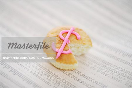 Cupcake on Newspaper Stock Page