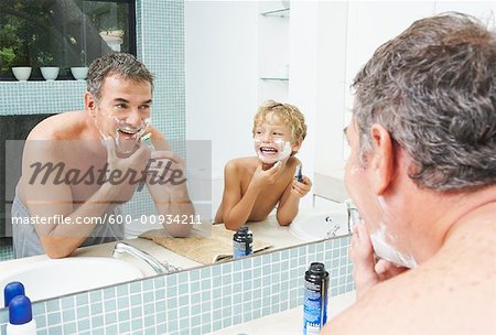 Father Shaving with Son