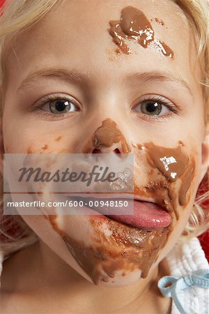 Girl with Chocolate on Face