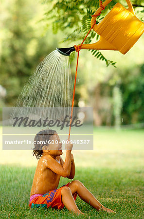 Boy Playing Outdoors