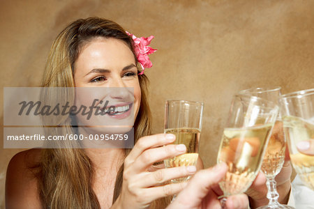 Group of People Drinking Champagne