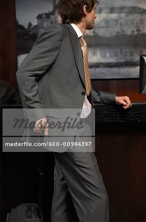 Businessman at Hotel Desk