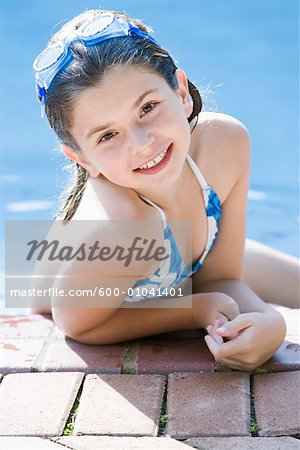 Girl by Swimming Pool