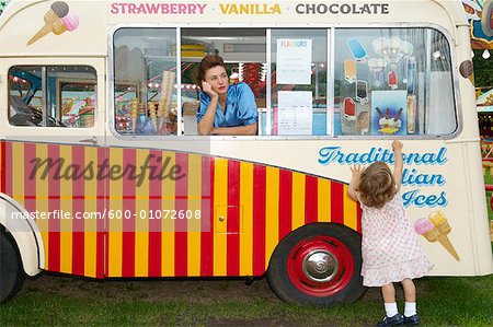 Ice Cream Vendor Carters Steam Fair England Stock Photo