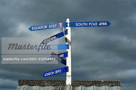 Signpost Against Stormy Sky