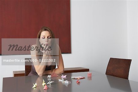 Woman Making Origami