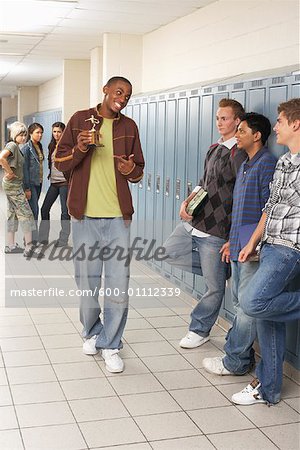 Trophy case in hallway of Christian School Stock Photo - Alamy