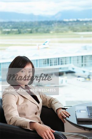 Businesswoman Using Laptop, Vancouver, British Columbia, Canada