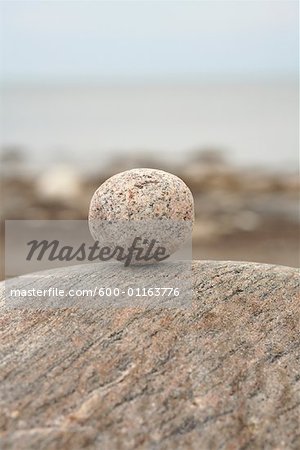 Round Stone on Rock