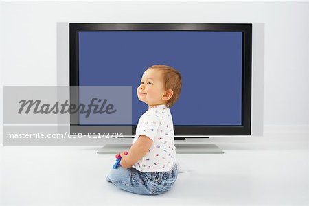 Baby Sitting in Front of Television