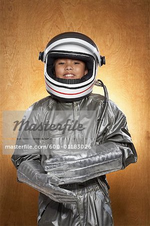 Portrait of Girl Dressed as Astronaut