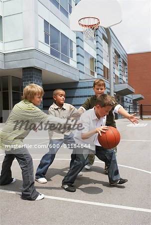 Boys Playing Basketball