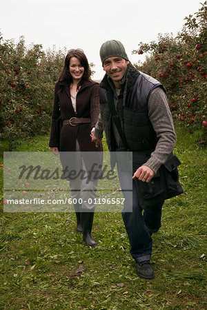 Couple in Apple Orchard