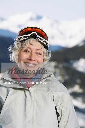 Portrait of Woman with Skis