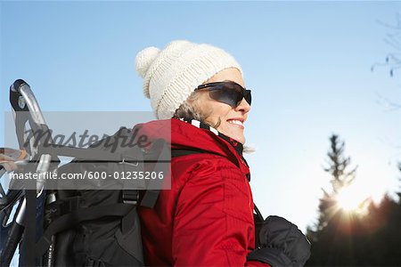 Woman Outdoors in Winter