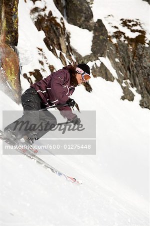 Woman Skiing, Whistler, British Columbia, Canada