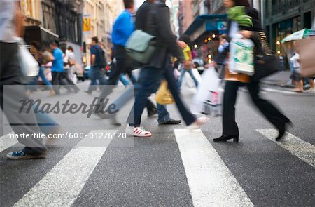 Pedestrians Crossing the Street, Soho, New York, USA