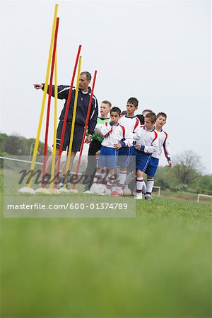 Soccer Team Practicing