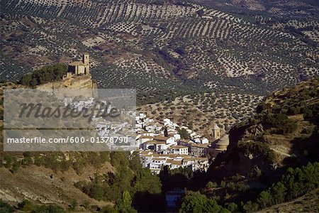 Olive Orchards and Village, Montefrio, Andalucia, Spain