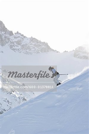Woman Skiing at Whistler Blackcomb, British Columbia, Canada