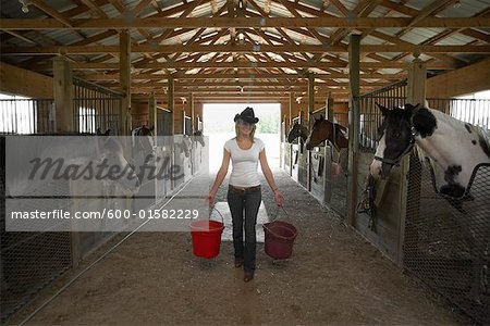 Woman in Stable