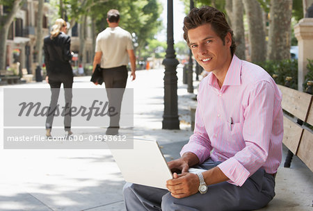 Man Using Laptop Computer