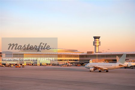 Airplane Driving to Terminal, Toronto Pearson International Airport, Toronto, Ontario, Canada