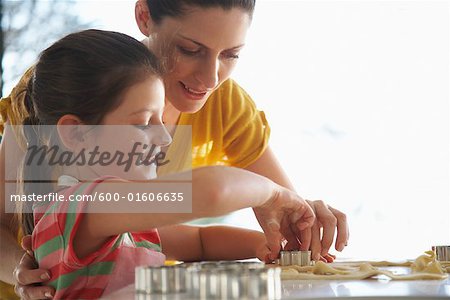 Mother and Daughter Making Cookies