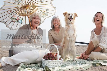 Women with Picnic on Beach