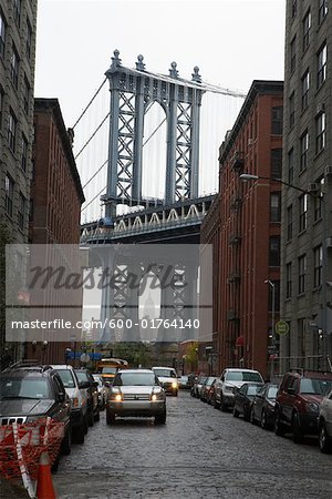 Manhattan Bridge and Street, DUMBO, New York City, New York, USA
