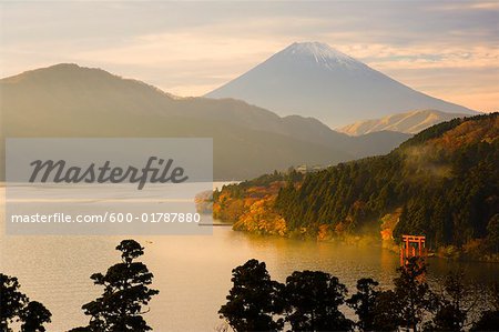 Lake and Mount Fuji, Honshu, Japan