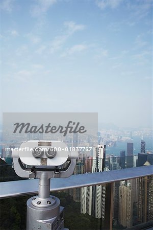 View Finder on Victoria Peak, Overlooking Hong Kong, China