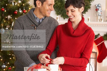 Couple Wrapping Gifts