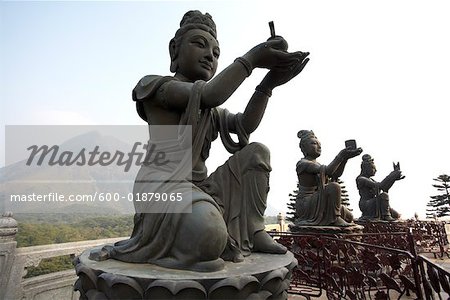 Statue in Po Lin Monastery, Ngong Ping, Lantau Island, Hong Kong, China