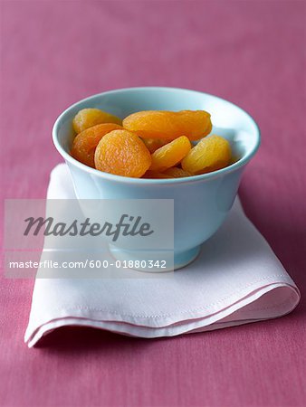 Dried Apricots in Bowl