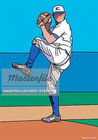 Illustration of Baseball Pitcher