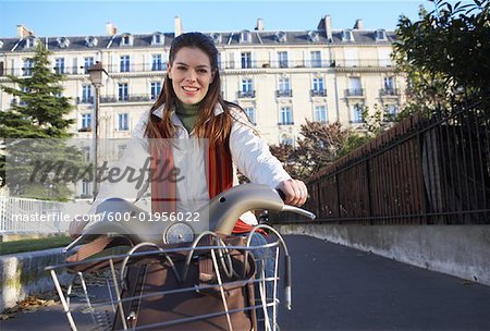 Woman Renting Bicycle, Paris, France