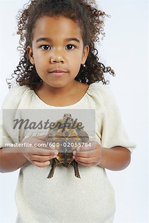 Girl Holding Turtle