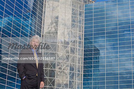 Portrait of Businessman in Front of Office Building