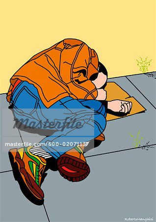 Illustration of Homeless Person