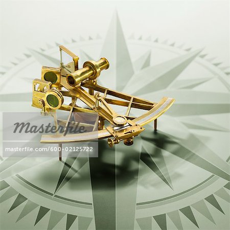 Sextant on Green Compass Rose