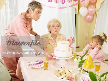 Woman Celebrating Birthday in Seniors' Residence