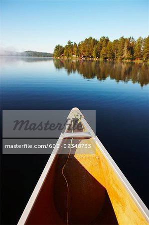 Canoe on Lake of Two Rivers, Algonquin Park, Ontario, Canada
