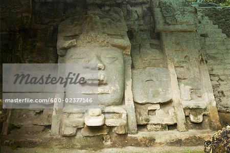 Carvings in Ruins, Lamanai, Belize