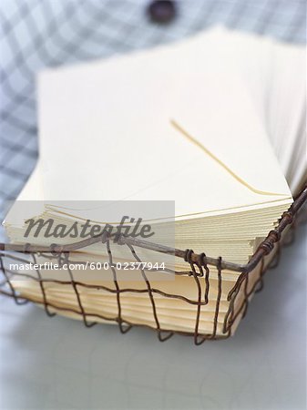 Envelopes in Wire Tray