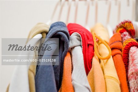 Clothes Hanging in Closet