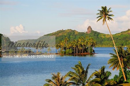 Overview of Bay, Huahine, French Polynesia