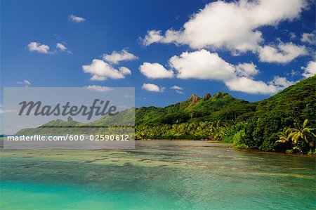 Overview of Bay, Huahine, French Polynesia