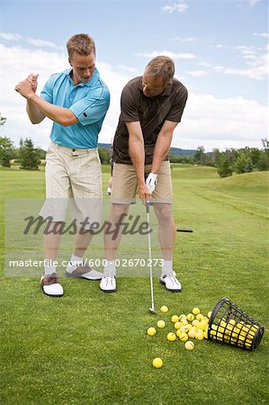 Man Learning How to Golf, Burlington, Ontario, Canada